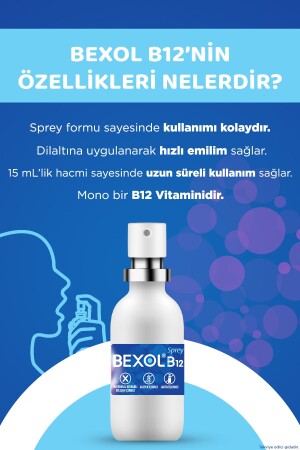 B12 Dilaltı Sprey- 15 ml B12 Vitamini Içeren Takviye Edici Gıda 8699546650088 - 4