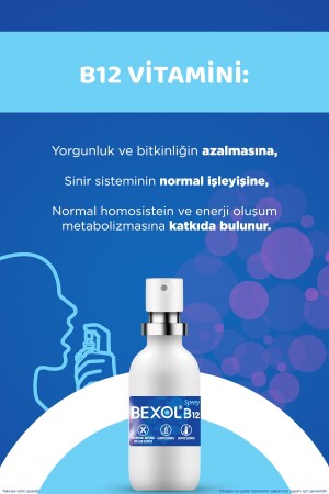 B12 Dilaltı Sprey- 15 ml B12 Vitamini Içeren Takviye Edici Gıda 8699546650088 - 7