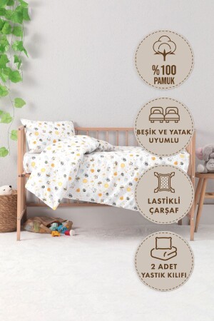 Baby %100 Pamuk Astronot Bebek Nevresim Takımı - Antrasit - 3