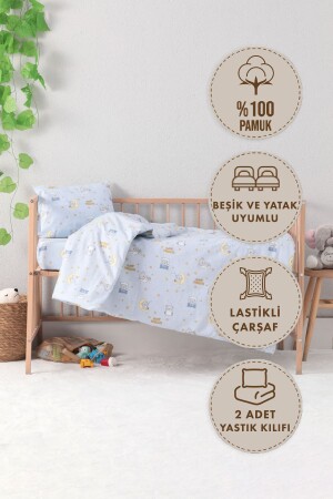 Baby %100 Pamuk Dream Sweet Bebek Nevresim Takımı - Mavi - 1