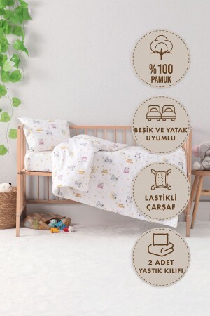 Baby %100 Pamuk Dream Sweet Bebek Nevresim Takımı - Pembe - 2