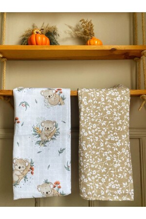 Baby 2-teilig 80x90 Koala Muster Musselindecke 100% Baumwolle Baby Musselin Kinder Musselindecke Hmuslin01 - 4