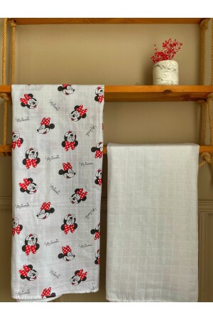 Baby 2er-Pack Minnie Muster 85x90 ​​​​Musselin-Überwurf-Decke 100 % Baumwolle Baby-Musselin Kinder-Musselin-Überzug Hmuslin01 - 4