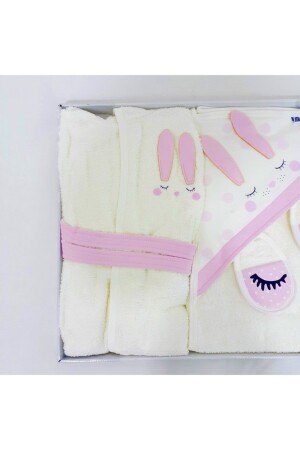 Baby-Bademantel-Handtuch-Set für Mädchen - 4