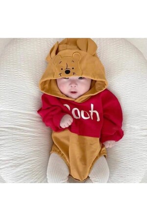 Baby-Badi mit Kapuze und Pooh-Bild - 1