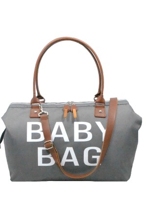 Baby Bag Tasarım 2 Li Set Gri Anne Bebek Bakım Ve Kadın Çantası - 3