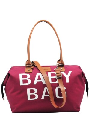 Baby Bag Tasarım 3 Lü Set Bordo Anne Bebek Bakım Ve Kadın Çantası - 4