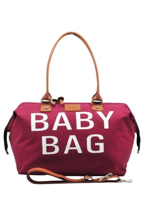 Baby Bag Tasarım 3 Lü Set Bordo Anne Bebek Bakım Ve Kadın Çantası - 5