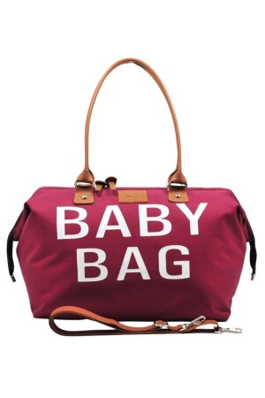 Baby Bag Tasarım 3 Lü Set Bordo Anne Bebek Bakım Ve Kadın Çantası - 4