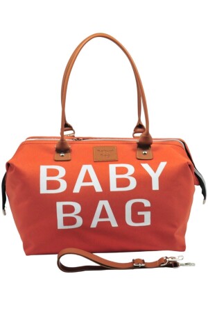 Baby Bag Tasarım 3 Lü Set Kiremit Anne Bebek Bakım Ve Kadın Çantası - 4