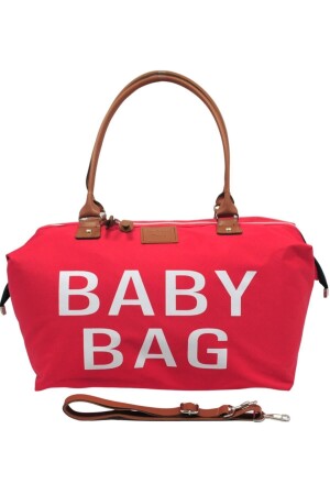 Baby Bag Tasarım 3 Lü Set Kırmızı Anne Bebek Bakım Ve Kadın Çantası - 4