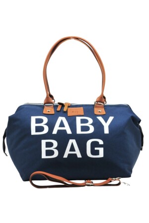 Baby Bag Tasarım 3 Lü Set Lacivert Anne Bebek Bakım Ve Kadın Çantası - 4