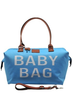 Baby Bag Tasarım 3 Lü Set Mavi Anne Bebek Bakım Ve Kadın Çantası - 4