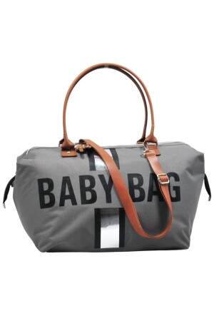 Baby Bag Tasarım Gümüş Çizgili Gri Anne Bebek Bakım Ve Kadın Çantası - 1