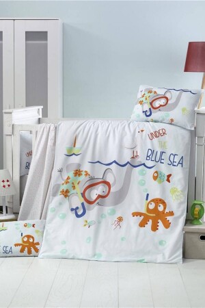 Baby-Bettbezug-Set aus 100 % Baumwolle VİC_BLUE-SEA - 1