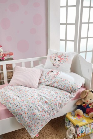 Baby-Bettbezug-Set Hase rosa - 3