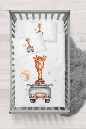 Baby-Bettbezug-Set mit Auto-Giraffe-Muster, NS1 - 2