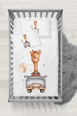 Baby-Bettbezug-Set mit Auto-Giraffe-Muster, NS1 - 4