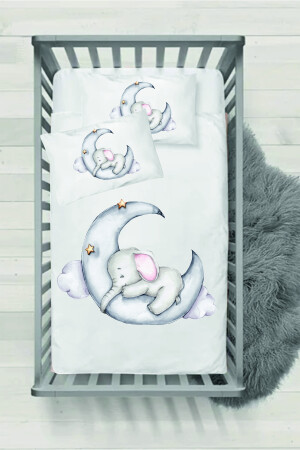 Baby-Bettbezug-Set mit schlafendem Elefantenmuster, BN18 - 3