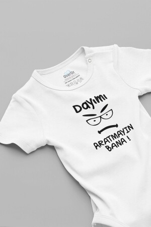 Baby-Body aus 100 % Bio-Baumwolle mit der Aufschrift „Don't Call My Uncle“ Baby Badi Druckknopfverschluss 5749 - 1