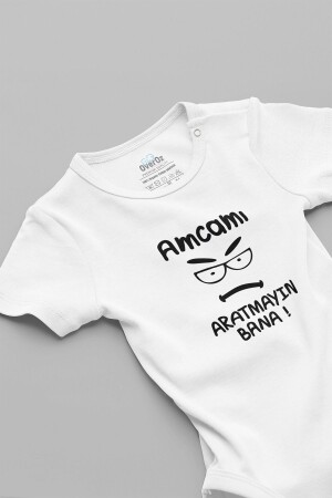 Baby-Body aus 100 % Bio-Baumwolle mit der Aufschrift „Don't Call My Uncle“ Onkel Baby Badi Druckknopfverschluss 5750 - 1