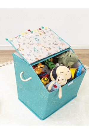 Baby-Eckbox mit Deckel, Spielzeugkorb, 40 x 38 x 44 cm - 1