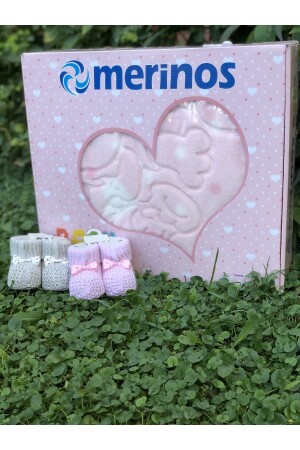 Baby Embos Patik Hediyeli Bebek Battaniyesi 8179 - 6