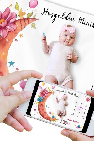 Baby-Erinnerungsdecke, Neugeborenen-Monatskonzept-Fotografie-Decke, Baby-Geschenk ANIBATTN - 5