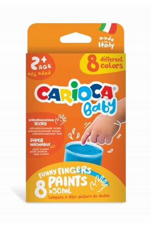 Baby-Fingerfarbe, 8 Farben, 8 x 50 ml, super waschbar, ab 2 Jahren, CAR6 - 3