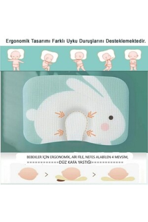 Baby-Flachkopfkissen – Babykissen – Flachkopfkissen – 100 % Baumwolle – Anti-Schweiß-Babykopfkissen - 3