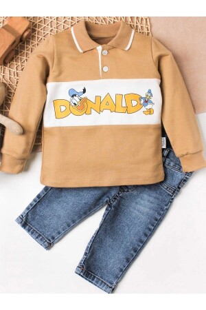 Baby-Jungen-Hemd, kurzärmelig, Hose, Doppelset, Donald-Druck, Ente, 100 % Baumwolle, 35050 - 4