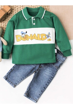 Baby-Jungen-Hemd, kurzärmelig, Hose, Doppelset, Donald-Druck, Ente, 100 % Baumwolle, 35050 - 4