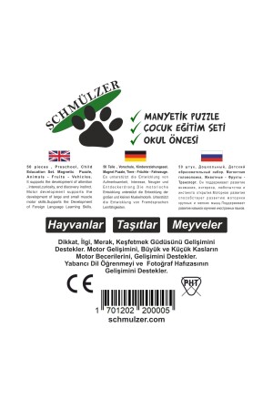 Baby-Magnetpuzzle 2-teiliges Magnetpuzzle - Tiere-Früchte-Fahrzeuge - 7