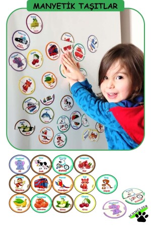 Baby Manyetik Puzzle 2'li Magnet Puzzle - Hayvanlar-meyveler-taşıtlar - 3