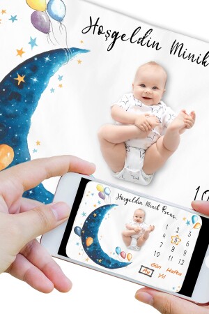 Baby Memory Blanket Fleece, Newborn Monthly Concept Photo Shoot Blanket Cover ANIBATTN - 5