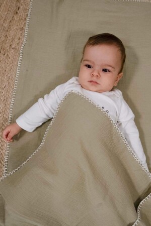 Baby-Musselin-Windelhülle und Beutel-Set, Bio-Baumwolle, 120 cm, Khaki, 420UNP - 2
