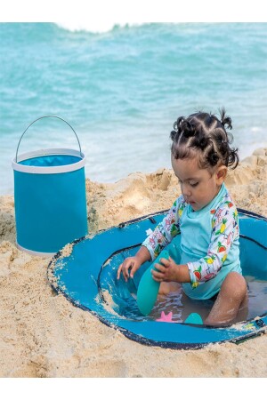 Baby-Pool zum Aufziehen, Baby-Aktivität, blauer Strandpool, Strandspielzeug, faltbarer Wasserpool, Baby-Strandpool, Pop-up - 3
