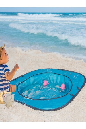 Baby-Pool zum Aufziehen, Baby-Aktivität, blauer Strandpool, Strandspielzeug, faltbarer Wasserpool, Baby-Strandpool, Pop-up - 5