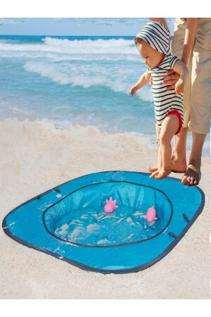 Baby-Pool zum Aufziehen, Baby-Aktivität, blauer Strandpool, Strandspielzeug, faltbarer Wasserpool, Baby-Strandpool, Pop-up - 4