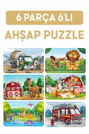 Baby Puzzle 6 Parça 6 Adet Puzzle Seti-3 - 1