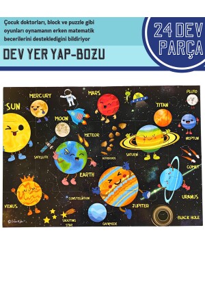 Baby Puzzle Dev Gezegenler Puzzle | Jumbo Yer Puzzle | Eğitici Solar Sistem 24 Parça Gezegen 03 - 4