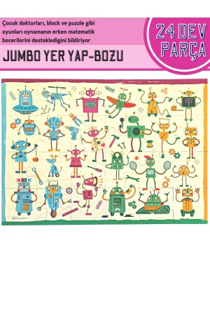 Baby Puzzle Dev Robotlar Puzzle | Jumbo Yer Puzzle | Robots 24 Parça - 2