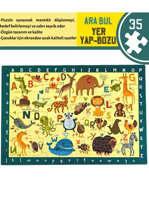 Baby Puzzle Hayvanlar Ingilizce Alfabe Ara Bul Yer Puzzle | Eğitici Puzzle 35 Parça Alphabet - 3