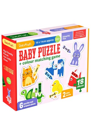 Baby Puzzle Renkli Hayvanlar Baby Puzzle | 18 Parça | Crayon Eşleştirme baby01 - 2