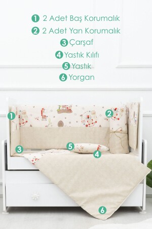 Baby-Schlafset – 50 x 100 cm Kinderbett-Schlafset – 8-teiliges Babybett-Set – Tierserie - 5