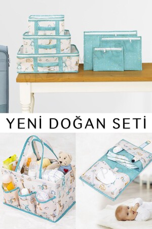 Baby-Set für Neugeborene – Koffer-Organizer – Pflege- und Babypflegetasche Blau - 1