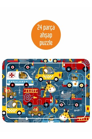 Baby Taşıtlar 24 Parça Ahşap Puzzle - 1