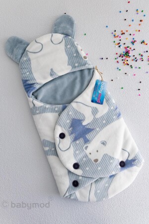 Baby-Wickeltuch für Jungen mit Teddybär-Figur Babymod DM1A0521 - Babymod