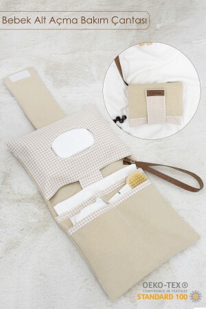 Baby-Windelpflegetasche – Mutter-Baby-Organizer – waschbar – schmutzabweisend – Junior-Serie – Beige - 1