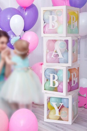 Baby Written transparentes weißes Box-Ballon-Set, 33-teilig, sft100204 - 4